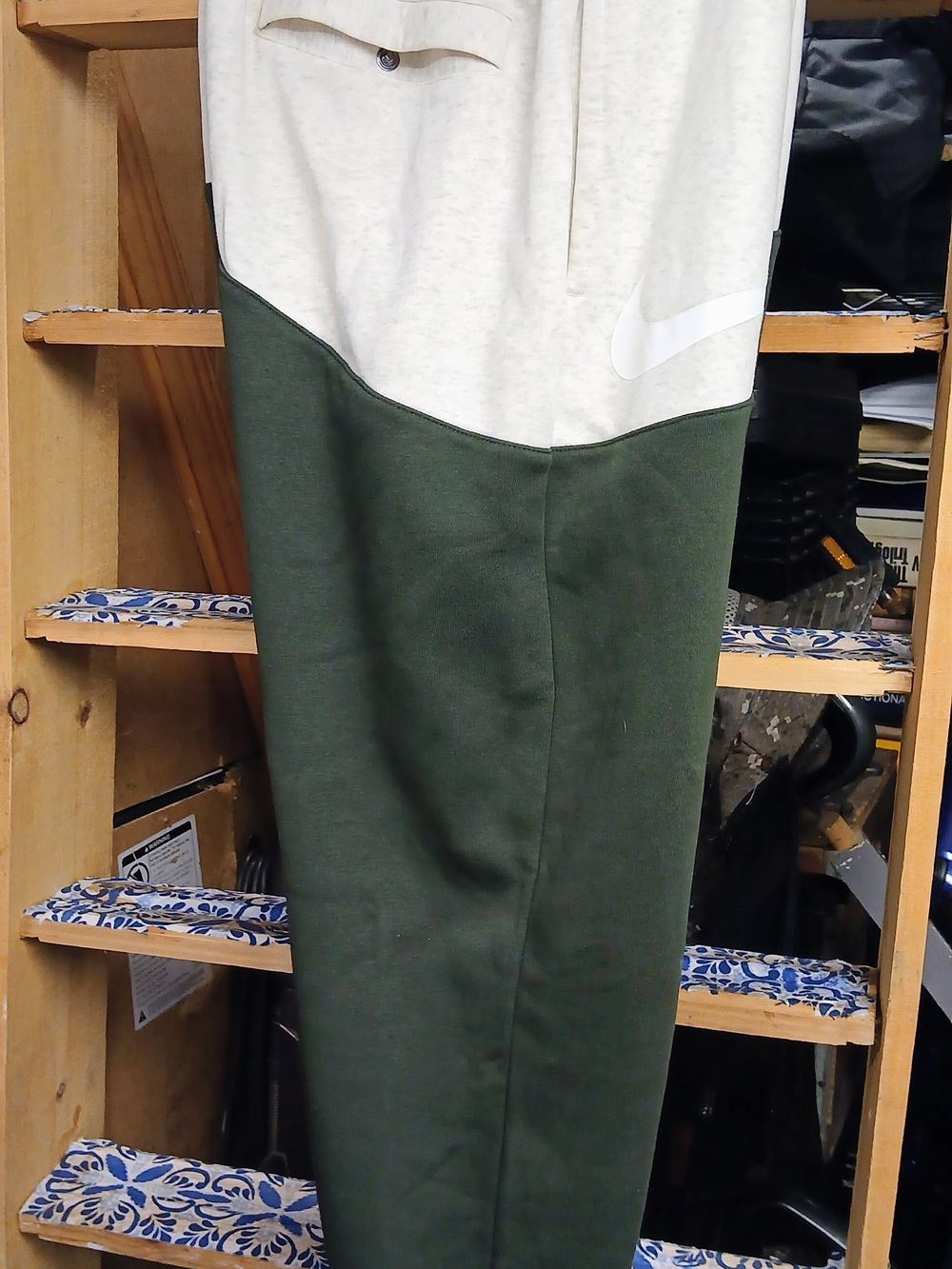 Nike Cream & Olive Green Colorblock Joggers - Picture 7 of 10